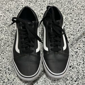 Black leather vans